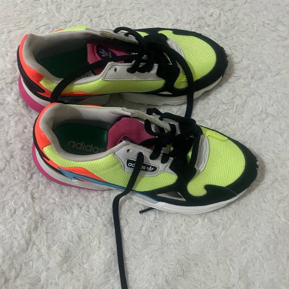 Adidas Women’s Neon Yellow and Black Sneakers